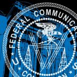 Stylized image of the FCC seal over the agency's headquarters.