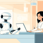 A robot helping a student with her assignment, generated with Midjourney