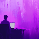 Laptop in Purple Room