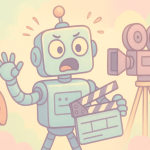 A robot directing a movie, generated with GPT
