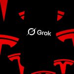 Tesla shareholders to vote on investing in Musk’s AI startup xAI In this photo illustration, 'Grok' logo is seen displayed on a mobile phone screen in front of 'Tesla' logos.