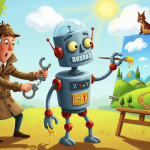 TruthScan vs. Hive Moderation: Which Detects AI Images Better A detective trying to catch a robot painter, generated with Gemini