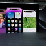 Apple's vice president of human interface design Alan Dye showcases the new Dynamic Island on iPhone 14 Pro and iPhone 14 Pro Max during a special Apple event, as seen in this still image from the keynote video.
